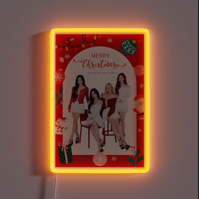 Bright K-pop-inspired Aespa Christmas decoration with customizable RGB LED lights