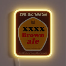 Load image into Gallery viewer, RGB Neon Sign Featuring Mew&#39;s Langtongtonian Brown Ale Logo Artwork
