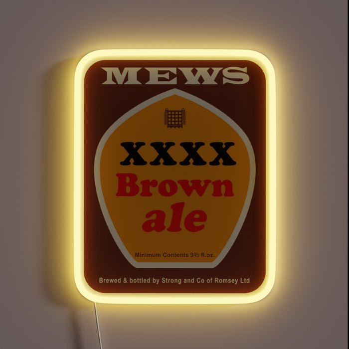RGB Neon Sign Featuring Mew's Langtongtonian Brown Ale Logo Artwork