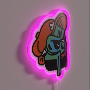 Authentic MF DOOM ALL CAPS RGB Neon Sign Collector's Edition Artwork