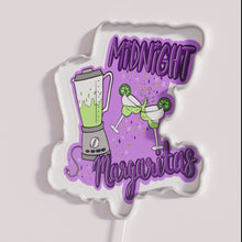 Load image into Gallery viewer, Neon bar decor for Midnight Margarita lovers with colorful ambiance.
