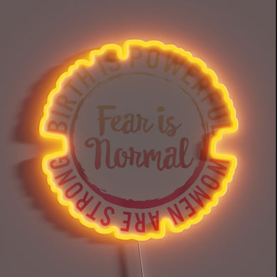 Neon celebration light for midwives and birth professionals, colorful sign.