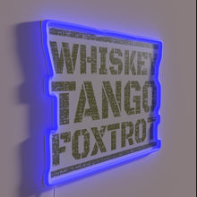 Load image into Gallery viewer, Retro military themed whiskey bar decor with whimsical LED glow