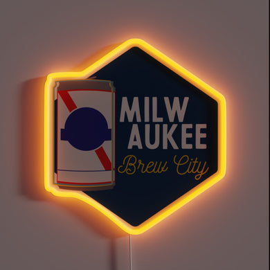 Electric Milwaukee Brew City RGB Neon Sign Bar Decor Illumination