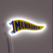 Load image into Gallery viewer, Electric Milwaukee Team Spirit with Vibrant Pennant Blue Neon Accent