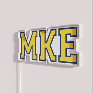 Customizable Milwaukee-inspired retro style LED neon wall sign with colorful accents.