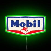Load image into Gallery viewer, Mobil oil Vintage sign logo 1950 RGB neon sign green