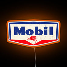 Load image into Gallery viewer, Mobil oil Vintage sign logo 1950 RGB neon sign orange