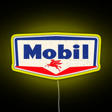 Load image into Gallery viewer, Mobil oil Vintage sign logo 1950 RGB neon sign yellow