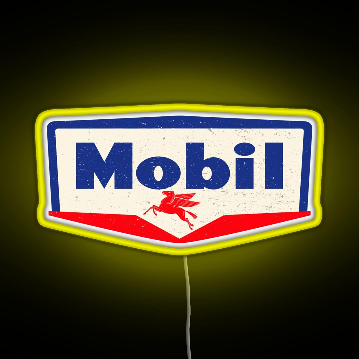 Mobil oil Vintage sign logo 1950 RGB neon sign