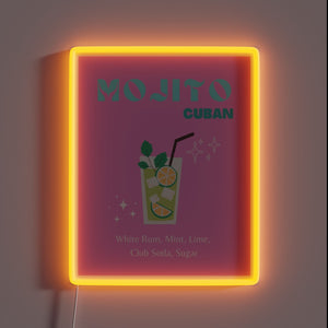 Vibrant Mojito Inspired Neon Sign for Home Bar Decorations