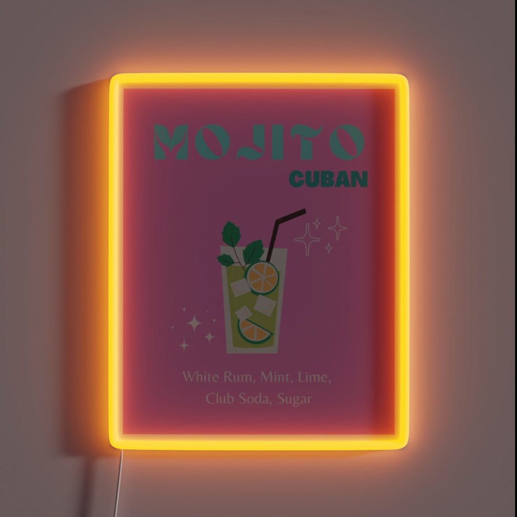Vibrant Mojito Inspired Neon Sign for Home Bar Decorations