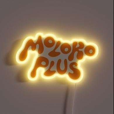 Eye-catching Moloko Plus Orange RGB Neon Sign for Modern Spaces