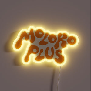 Eye-catching Moloko Plus Orange RGB Neon Sign for Modern Spaces