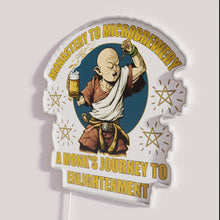 Load image into Gallery viewer, Retro monastery to brewery transformation themed neon sign artwork