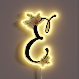 Customizable neon sign with monogram and color changing LED display.