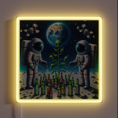 Astronaut-themed RGB Neon Sign for a Cosmic Brewing Experience