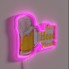 Load image into Gallery viewer, Beer lover&#39;s playful request in colorful neon signage with humor.