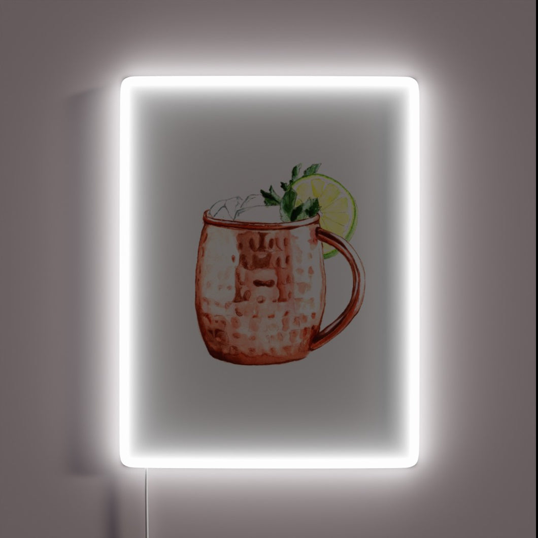 Brighten up your bar with this vibrant Moscow Mule sign