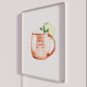 Vibrant Moscow Mule Neon Bar Sign with RGB Color Changing