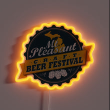 Load image into Gallery viewer, Vibrant RGB Mt Pleasant Beer Festival Neon Sign Display Illumination