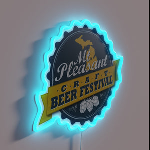 Add vibrant ambiance to your bar with this festival sign.