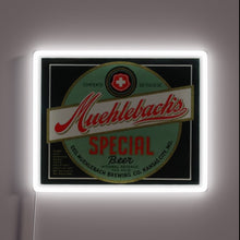 Load image into Gallery viewer, RGB Neon Sign: Muehlebach&#39;s Special Beer Logo Illuminated Nighttime Decoration