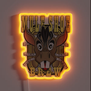 Eye-catching neon sign featuring bold RGB colors in unique shape.