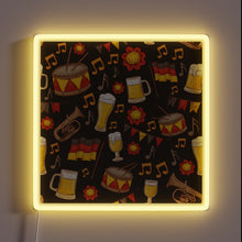 Load image into Gallery viewer, Vibrant Charcoal Neon Sign Combining Beer and Music Oktoberfest Theme