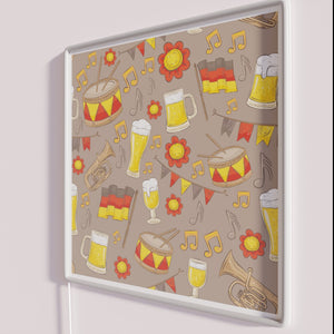 Vibrant Music and Beer Oktoberfest Pattern Neon Sign with RGB Lighting