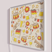Load image into Gallery viewer, Vibrant Oktoberfest themed music and beer cream color neon sign.