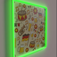 Load image into Gallery viewer, Vibrant Oktoberfest music and beer themed LED wall decoration sign.