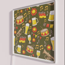 Load image into Gallery viewer, Vibrant Forest Green Neon Sign: Oktoberfest Music and Beer Design