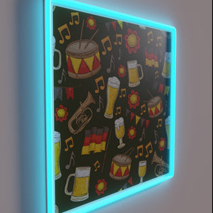 Neon Sign: Vibrant Oktoberfest Pattern in Rich Forest Green Hue