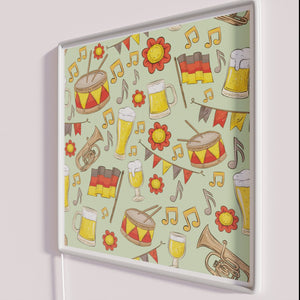 Vibrant Neon OKTOBERFEST Party Decor with Music and Beer Motif
