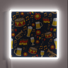 Load image into Gallery viewer, Vibrant Neon Oktoberfest Celebration Sign Featuring Music and Beer Design