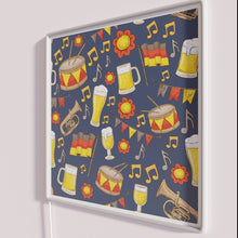 Load image into Gallery viewer, Vibrant Music and Beer Oktoberfest Neon Sign in Navy Blue