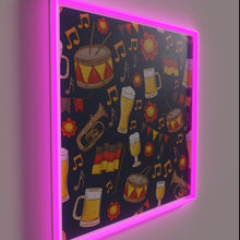 Load image into Gallery viewer, Vibrant Oktoberfest-themed neon light decor with music and beer design.