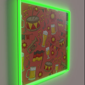 Vibrant neon sign for music lovers with an Oktoberfest twist