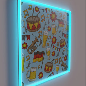 Vibrant RGB Neon Sign with Oktoberfest Music and Beer Design