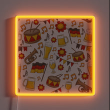 Load image into Gallery viewer, Vibrant RGB neon sign featuring music and beer Oktoberfest design