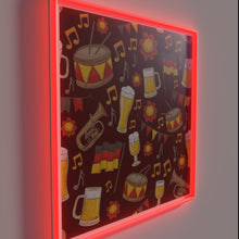 Load image into Gallery viewer, German-inspired music festival vibes with beer, wine, and neon lights