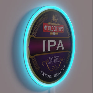 Neon Sign Declaring Love for IPA Craft Beer and Hobbies