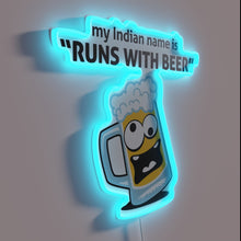 Load image into Gallery viewer, Vibrant &#39;Runs with Beer&#39; neon sign for unique decor accents.