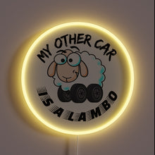Load image into Gallery viewer, Eye-catching Lambo themed neon sign with vibrant RGB lighting effect
