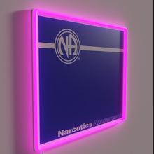 Load image into Gallery viewer, NA Narcotics Anonymous Recovery Inspiration Wall Sign in Vibrant RGB Neon