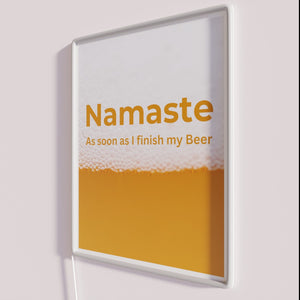 Neon Sign for Yoga and Beer Lovers with Namaste RGB Lighting