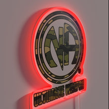 Load image into Gallery viewer, Recovery support sign with 12 Step program camo design neon