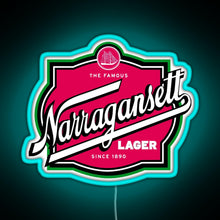 Load image into Gallery viewer, Narragansett Harpoon RGB neon sign lightblue 