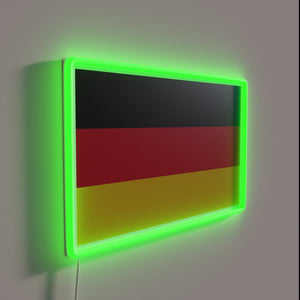 Germany's national symbol in vibrant RGB color neon illuminated sign.